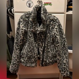 Faux Leopard Print Jacket